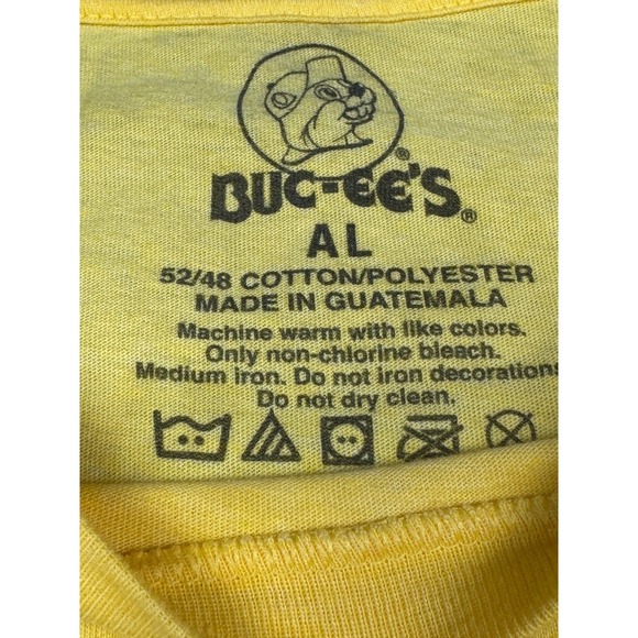 Buc-ee's Womens Yellow Pink Rainbow Florida Graphic Short Sleeve T-Shirt Size L - Picture 4 of 7